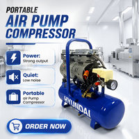 Compresseur d'air industriel portable lubrifié et refroidi par air, 900W, alimentation CA, durable pour usage industriel intensif