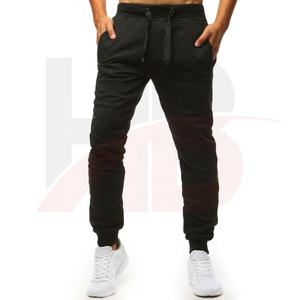 Joggers informales de cintura media para hombre, ropa deportiva de invierno con bolsillos con cremallera, logotipo personalizable, diseño de algodón negro - Product Image 2
