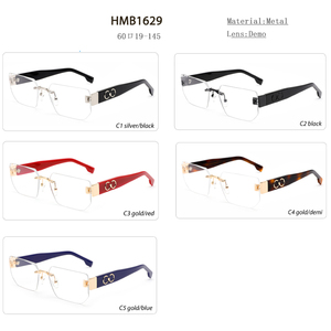 แว่นตาอ่านหนังสือไร้กรอบ แบรนด์ดีไซเนอร์ ระดับไฮเอนด์ ทำด้วยมือ เลนส์ใสสีทอง ทรงเพชร สำหรับใบหน้ารูปทรงเพชร พร้อมกล่องใส่แว่นตาอะซิเตทรักษ์โลก - Product Image 4