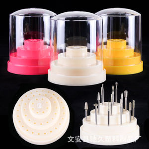 48-Hole Bur <b>Box</b> Round Transparent Storage Case Dental Drill Bit Holder Display Stand For Dental Materials Wholesale - Product Image 1