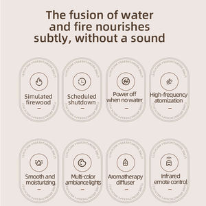 Diffuseur d'arômes créatif à flamme de cheminée simulée, humidificateur ultrasonique d'aromathérapie pour la maison avec télécommande - Product Image 6