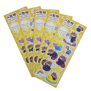 Cartoon Glitter Sticker PVC Waterproof Home Decoration Digital Printing Cartoon Pattern Gloss <b>Lamination</b> - Product Image 4