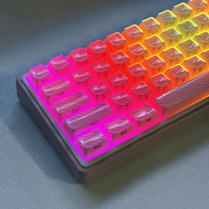 Teclado mecánico de eje magnético transparente para PC de 136 teclas OEM HJSDZHI <span class=keywords><strong>Magic</strong></span> Wave White Keycap Set grabado lateral - Product Image 3