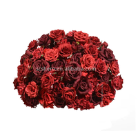Dinding Latar Belakang Pernikahan Mawar Merah Kustom Set Bunga Profesional dan Dekorasi Dinding Perlengkapan Upacara Romantis