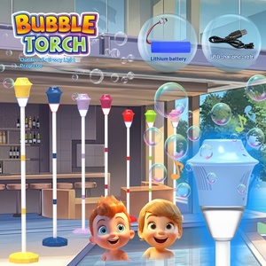 Máquina de Burbujas Automática con Luces y Música, Altura Ajustable, Torre de Burbujas Recargable para Niños y Adultos - Product Image 1