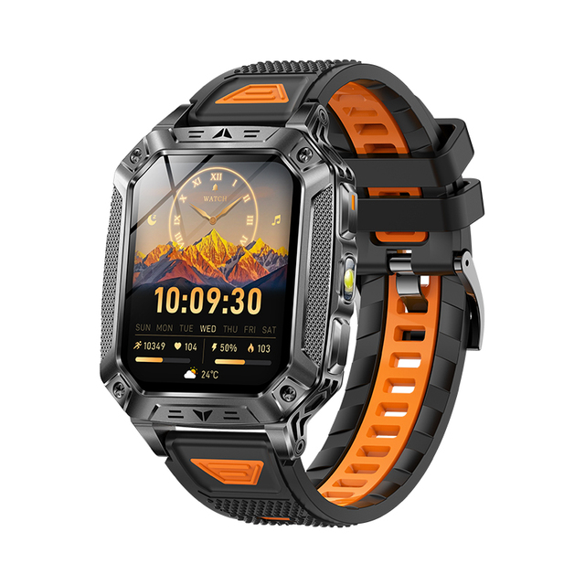 AK86 Smart Watch with SOS LED Flashlight 1400mAh Large Battery 2.01'' HD Screen Smartwatch Double Straps for Men 2026
