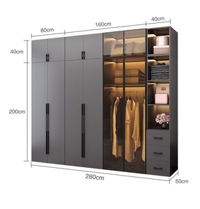 Custom moderna camera da letto <span class=keywords><strong>in</strong></span> vetro armadio vestiti guardaroba <span class=keywords><strong>mobili</strong></span> di stoccaggio per camera da letto - Product Image 5