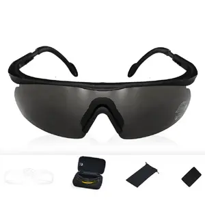 Occhiali da sole sportivi occhiali da moto 3 lenti occhiali tattici da combattimento occhiali di sicurezza da tiro