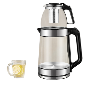 Bouilloire <span class=keywords><strong>électrique</strong></span> en verre sans fil avec <span class=keywords><strong>mini</strong></span> <span class=keywords><strong>théière</strong></span> en verre >2.0L 1500W Arrêt automatique 360 °   Garantie de base d'un an - Product Image 2
