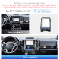 Radio para Auto Meihua de 12.1 Pulgadas con Android 14, Pantalla Vertical IPS, Compatible con Ford F150 Raptor F250 F350 2016-2021, Reproductor Carplay