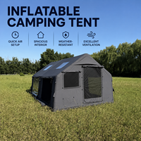 Carpa inflable de lujo para acampar al aire libre, de tela Oxford, grande, para 6-8 personas, con techo inflable, para camping en resorts.