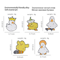 Belle Animal émail broche Skateboard vilain Skate oie canard poulet broches sac épinglettes dessin animé drôle Badge bijoux cadeau