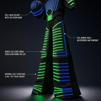 Costume de robot sur échasses lumineux à LED, armure illuminée en EVA, casque intégral, pour spectacle de danse et événement scénique