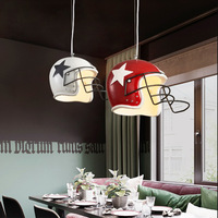Lampe suspendue créative et unique en résine en forme de casque, style américain simple et rétro, pour restaurant, café, bar, comptoir, ou espace LOFT.