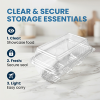 Boîtes alimentaires jetables en plastique PET transparent et recyclable pour gâteaux, collations et cadeaux