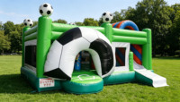 Structure gonflable de qualité commerciale pour le football, toboggan et château gonflable combinés, certifiée EN14960, en PVC, pour location événementielle, 20x13x10FT, capacité supérieure à 400KG