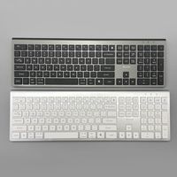 Keyboard kantor desain Laser ergonomis, papan ketik kantor ultra-ramping 112T cokelat senyap baru 2.4G dua BT nirkabel untuk Laptop