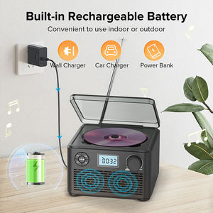 Lecteur CD portable de haute qualité personnalisé en usine avec radio FM BT, batterie rechargeable, double haut-parleur stéréo, boombox pour la maison - Product Image 5