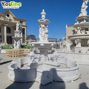 Fuente de mármol tallada a mano <span class=keywords><strong>para</strong></span> jardín, piedra blanca, personalizada, moderna, de gran tamaño - Product Image 1