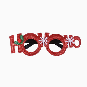 Lunettes décoratives à monture rouge et chapeau d'elfe rouge, à thème de Noël, pour fête de Noël, accessoire de costume de cosplay - Product Image 3