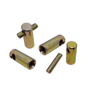 Écrou à trou horizontal 6 mm en acier au carbone, filetage à droite, placage zinc, boulon de meuble pour usage intérieur - Product Image 3
