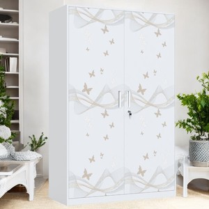 Moderno armario de almacenamiento de acero de 3 puertas para el hogar, comedor, sala de estar, gimnasio, Hospital, espejo ajustable impreso, armario de Metal para el hogar - Product Image 4