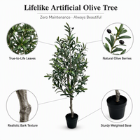 Arbre d'olivier artificiel HGA Premium, tronc réaliste, fruits d'olivier, résistant aux UV, pour intérieur et extérieur, fournisseur en gros