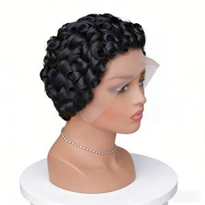 Peluca Corta Enrollable 13*4 4*4 Monofilamento 100% Cabello Remy Marrón Oscuro <span class=keywords><strong>Rubio</strong></span> <span class=keywords><strong>Platino</strong></span> Natural Arcoíris Peluca <span class=keywords><strong>de</strong></span> Encaje HD - Product Image 4