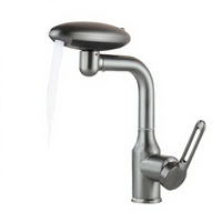 Robinet de lavabo classique poli en acier inoxydable à poignée unique, à poser sur le plan, monotrou, pour salle de bain, couloir, salon, chambre, salle à manger, salle de sport