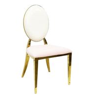 Fournisseur de meubles de Foshan, chaise de banquet dorée pour mariage, chaise de réception ronde en acier inoxydable pour événements et mariages