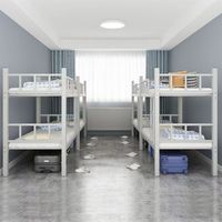 Lit superposé réglable en acier antirouille avec barrière de sécurité pour dortoirs d'étudiants et logements d'ouvriers d'usine