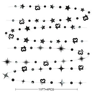 Décoration de fête d'<span class=keywords><strong>anniversaire</strong></span> numéro 13, étoile scintillante à pois, décoration suspendue pour la fête d'<span class=keywords><strong>anniversaire</strong></span> des enfants de 13 ans - Product Image 2