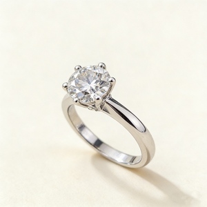 1ct 2ct 3ct 4ct Bague de fiançailles en diamant taille ronde 14k 18k Bague en or massif à 6 griffes Bague en diamant de laboratoire solitaire - Product Image 2