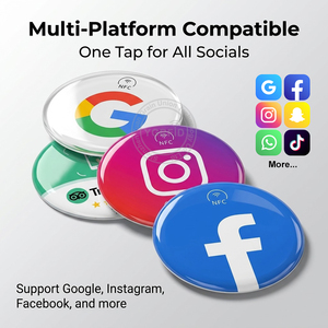 Tarjetas NFC Personalizables con Soporte y Código <span class=keywords><strong>QR</strong></span> - Programables para Comentarios de Google y Facebook, Pantalla de Acrílico - Product Image 2