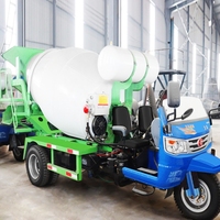 Chine 1 m3 2.5m3 3m3 petit camion bétonnière à trois roues réservoir de mélange de ciment à vendre