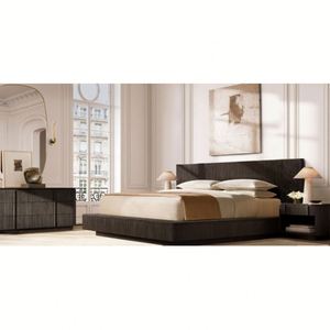Muebles de Dormitorio de Madera de Roble Macizo Personalizados, Cama de Madera con Panel Extendido para Casa u Hotel - Product Image 2