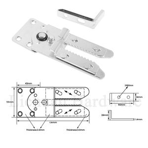 Connecteur de canapé modulaire, clip/attache de fixation pour meubles, charnière de canapé réglable, attache de charnière à bouche de crocodile, support de base - Product Image 2