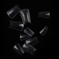 500 pièces clair ABS doux Gel ongles conseils carré cercueil motif filles français demi-couverture canard Press Ons pour doigts 10 pré-forme court