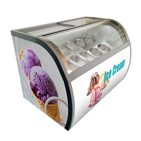Mini Vitrine Congélateur pour Crèmes Glacées, Meuble d'Exposition Glaces et Sorbets, Vitrine Réfrigérée à Glace
