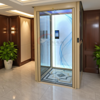Lift Rumah Hidrolik Ascensor Para Casa 2 4 Lantai, Lift Kaca untuk Rumah Villa Hunian, Kapasitas 6 Orang