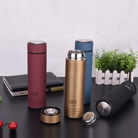 Thermos doux au toucher avec infuseur, flacon à thé isolé à Double paroi en acier inoxydable, bouteille d'eau personnalisée, flacon à thé, 15oz/450ml