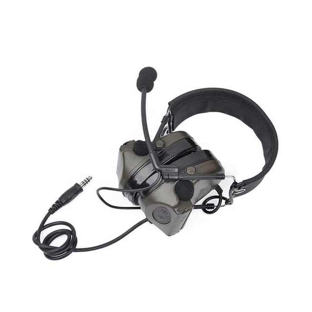 Walkie Talkie 25-30dB Noise Reduction Tactical Radio Headphone with Adjustable Boom Mic Over-Ear Headset IP23/IPX3 Waterproof