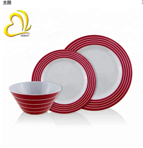Sebest nhà máy <span class=keywords><strong>2025</strong></span> phong cách mới nóng bán thân thiện với môi ODM tùy chỉnh melamine nhựa Vòng Bộ đồ ăn - Product Image 1
