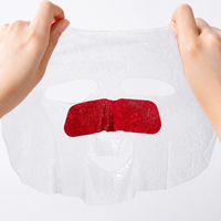 Masque en tissu non tissé apaisant, hydratant et réparateur, à marque privée OEM ODM, enrichi en panthénol et extrait de camélia, anti-rougeurs et antioxydant