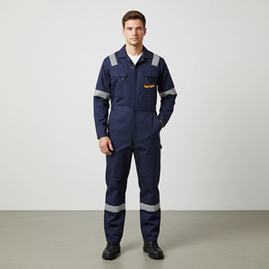 Overol de Trabajo Reflectante Rojo de Poliéster ANSI Clase 2 de Alta Visibilidad con Logotipo Personalizado OEM, Impermeable con LED Intermitente para Hombres en la Construcción - Product Image 6