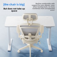 Chaise ergonomique minimaliste en tissu Henglin HLC-3789 - Appuie-tête réglable, base pivotante à roulettes pour le bureau, la maison et les jeux