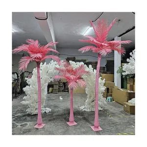 Toile de fond pour décoration de mariage grand arbre personnalisé fleur artificielle palmier rose grand arbre d'extérieur à vendre