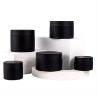 Stock d'usine 50ml 100ml 120ml 150ml Pot cylindrique en PET noir mat givré 3oz Rangement cosmétique pour lotion de soin de la peau et crème pour les yeux
