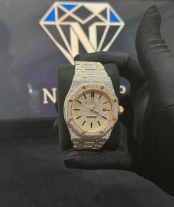 Montre automatique élégante pour homme en acier inoxydable ajouré, style hip-hop, entièrement sertie de diamants Moissanite - Product Image 5