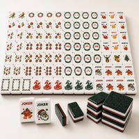 Jeu de Mahjong Américain sur le thème de Noël, en acrylique, idéal pour les réunions de famille et un cadeau de premier choix